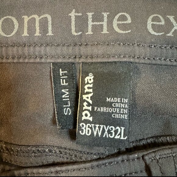 prAna Gray Outdoor‎ Hiking Climbing Performance Slim Fit Chino Pants Men's 36x32 - Picture 5 of 9